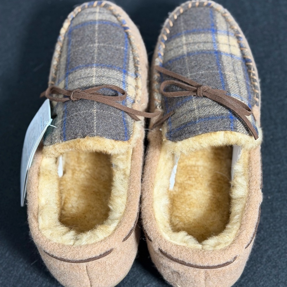 Plaid Fleece-Lined Loafers for Men